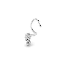 avsar White Gold Nisha Nose Pin image 3