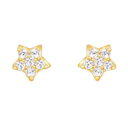 giva Sterling Silver Gold-Plated Zircon Star Stud Earrings image 3
