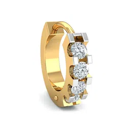 kuberbox Yellow Gold Dainty Diamond-Studded Nosering image 3