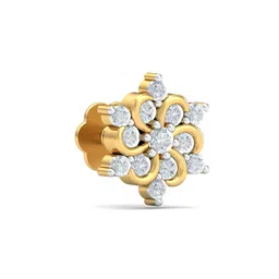 kuberbox Yellow Gold Diamond-Studded Samriddhi Nosepin image 3