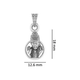 akshat sapphire Sterling Silver Sai Baba Pendant with Chain image 3