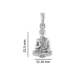 akshat sapphire Sterling Silver Buddha Pendant with Chain image 3
