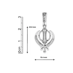 akshat sapphire Sterling Silver Khanda Pendant with Chain image 3