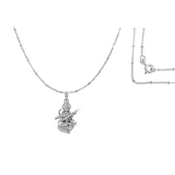 akshat sapphire Sterling Silver Saraswati Maa Pendant with Chain image 3