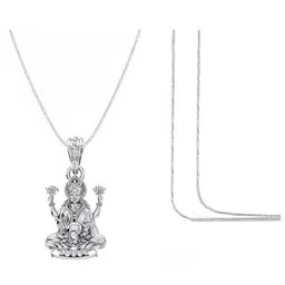 akshat sapphire Sterling Silver Goddess Laxmi Ji Chain Pendant image 3