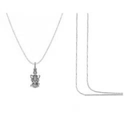 akshat sapphire Sterling Silver God Vishnu Laxmi Chain Pendant image 3
