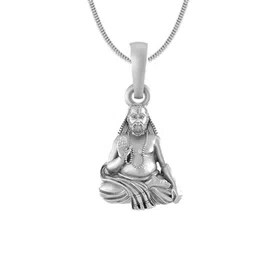 akshat sapphire Sterling Silver Raghavendra Swamy Pendant with Chain image 3