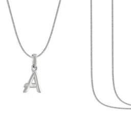 akshat sapphire Pure Silver Name alphabet chain pendant image 3
