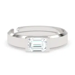 clara Sterling Silver American Diamond-Studded Band Ring image 3