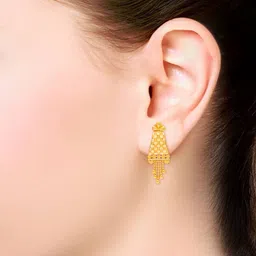 malabar gold & diamonds Yellow Gold Drop Earrings image 3