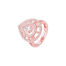 giva Sterling Silver Rose Gold-Plated Dew Drop Cocktail Ring image 3