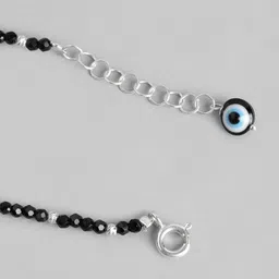 zavya Sterling Silver Evil Eye Charms Bracelet with Beads image 3
