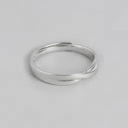 zavya Men Sterling Silver Crossed Paths Adjustable Ring image 3