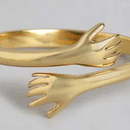 zavya Sterling Silver Gold-Plated Radiance Hug Ring image 3