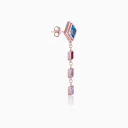 giva Sterling Silver Rose Gold-Plated Flying Colours Dangler Earrings image 3