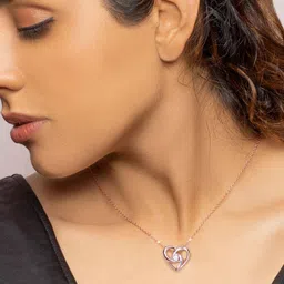 giva Sterling Silver Rose Gold-Plated Meandering Heart Pendant image 3