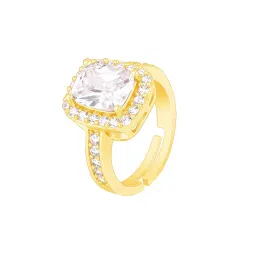 giva Silver Golden Solitaire Radiance Ring image 3