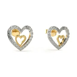 valanova Women Yellow Gold Lab Grown Diamond Stud Earrings image 3