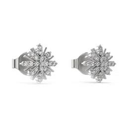 valanova Women White Gold Lab Grown Diamond Stud Earrings image 3