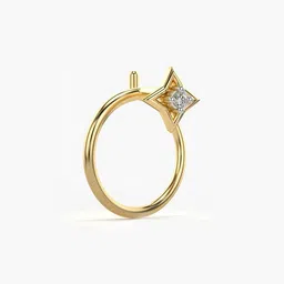 valanova Women Yellow Gold Lab Grown Diamond Nose Ring image 3
