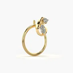 valanova Women Yellow Gold Lab Grown Diamond Nose Ring image 3