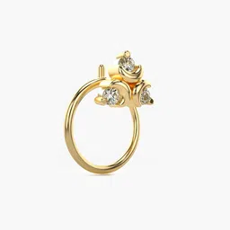 valanova Women Yellow Gold Lab Grown Diamond Nosepin image 3