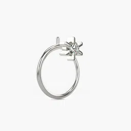 valanova Women White Gold Lab Grown Diamond Nose Pin image 3