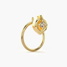 valanova Women Yellow Gold Lab Grown Diamond Nose Ring image 3