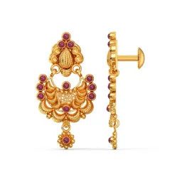 joyalukkas Women Yellow Gold Chandbali Earrings image 3