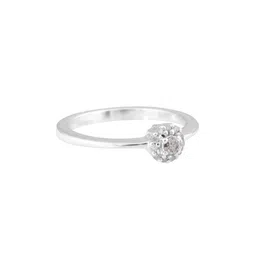 hiflyer jewels Women Sterling Silver Diamond-Studded Ring image 3