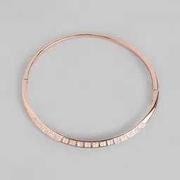 zavya Women Sterling Silver Rose Gold-Plated Elegant CZ-Studded Bracelet image 3