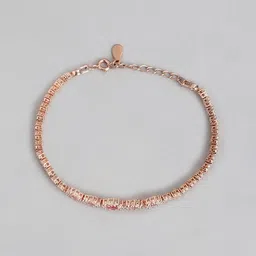 zavya Women Sterling Silver Rose Gold-Plated Floral Bracelet image 3