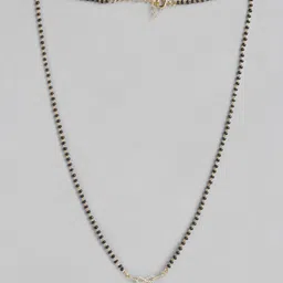 zavya Women Sterling Silver Gold-Plated Beaded Mangalsutra image 3