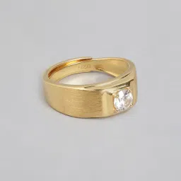 zavya Women Sterling Silver Gold-Plated Couple Rings image 3