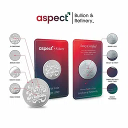 aspect bullion refinery Pure Silver Birthday Coin image 3