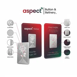 aspect bullion refinery Pure Silver Rose Bar image 3