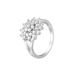 giva Women Silver Shiny Cluster Ring image 3