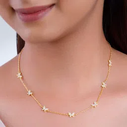 giva Women Sterling Silver Gold-Plated Butterfly Necklace image 3