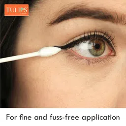 tulips Paper Stick Cosmetic Cotton Buds with Jar - 80 Sticks image 3