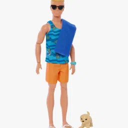 Ken Doll with Surfboard Poseable Blonde Barbie Beach Doll image 3