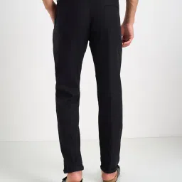 indus route by pantaloons Men Flat-Front Slim Fit Trousers image 3