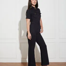 miss chase Women Collar Shirt Button Closure Jumpsuit image 3