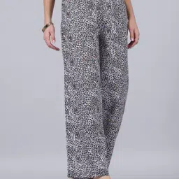Shein Party Full Length High Rise Animal Print Loose Fit Pants image 3