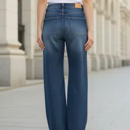 Shein Full Length Fly With Button Closure Mid Wash Jeans image 3
