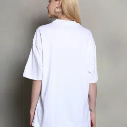 Shein Drop Shoulder Typographic Print Long Oversized Fit Tshirt image 3