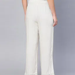 bcz Women Palazzos with Lace-Hem & Elasticated Waist image 3