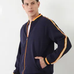 Shein Raglan Sleeves Contrast Striped Bomber Jacket image 3