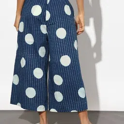 svrnaa by azorte Women Polka Printed Flared Pants image 3