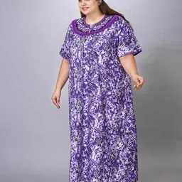 vinayak international Women Round-Neck Printed Nighti image 3