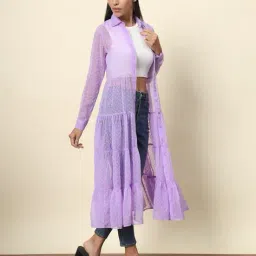 leia  Women Regular Fit Open Collar Shrug image 3